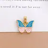 Colgante Transfronterizo Más Vendido Mariposa Esmalte Collar Accesorios para Mujeres, Diseño Simple, Componentes de Joyería Versátiles de Nicho para DIY