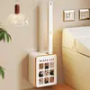 Cepillo de inodoro desechable para uso doméstico, sin rincones muertos, viene con una cabeza de cepillo autolimpiable, herramienta de limpieza de inodoros de usar y tirar instantánea, dispositivo de limpieza montado en la pared