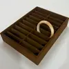 Pulseiras de contas de oração budistas cor de café bandeja de exibição de joias balcão adereços de joias divisor de grade de exibição caixa de armazenamento