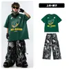 Ropa infantil hiphop hip-hop marca de moda hip-hop traje verde ropa de moda infantil niños moda callejera chicas disfraz 1 de junio