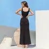 Biquíni de Praia Transfronteiriço Roupa Protetora Solar Blusa Sexy Sem Mangas Trançada Gola V Vestido de Alça