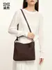 Bolso tejido de alta gama para mujer, bolso de ante mate para el hombro, bolso tote vintage, bolso de hombro casual, bolso cruzado