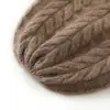 Cachemira 2026 Otoño/Invierno Nuevo Estilo para Mujer de Gama Alta Color Sólido Tejido de Punto Trenzado Engrosado Protección para las Orejas Calidez Tejido Sombrero de Ala Enrollada