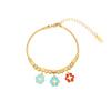 Pulseira Geométrica de Múltiplos Elementos Osso de Cobra Pulseira de Flor Azul e Vermelha Europeia e Americana Vitalidade Brilhante Tendência Jovem Pulseira de Flor