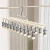 Tendedero de calcetines con múltiples pinzas para uso doméstico en balcón, Perchero a prueba de viento de acero inoxidable para secar ropa interior y calcetines de bebé