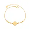 Pulseira de Trevo Colmeia em Prata S925 para Mulheres Moda Luxo Leve Seis Contas Contas de Transferência Flores Joias Fabricante Atacado