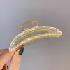 Pinza para el Cabello de Metal para Mujer, Pinza Tiburón de Lujo de Alta Gama, Pasador para Peinados Recogidos, Accesorio para el Cabello con Perlas para la Parte Trasera de la Cabeza