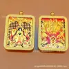 Acero de titanio 4*5 doble cara thangka zorro de nueve colas latón bañado en oro relieve dragón de la montaña Wutai thangka de cinco hojas colgante venta al por mayor