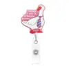 Porta-insignia retráctil de acrílico con purpurina y cordón retráctil para identificación, Artículo novedoso divertido transfronterizo, Regalo práctico, Clip para insignia, Latte