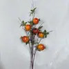 Balde de Bênção de Ano Novo Simulado com 6 Peças de Romã, Caqui, Maçã para Arranjo de Flores DIY, Galhos de Frutas, Frutas de Espuma, Frutas Artificiais para Venda no Atacado