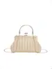Bolsa de Palha Tecida para Mulheres 2023 Outono Novo Estilo Bolsa de Ombro para Meninas com Alça de Corrente, Bolsa Transversal de Palha Tecida Versátil