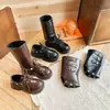 Botas versáteis de duas vias da moda para meninas, nova coleção outono/inverno, botas de moda infantil estilo preppy, botas de cor sólida simples para crianças mais velhas