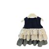 Falda Chaleco Sin Mangas de Niña Limón Niños Cuadros Florales Puntadas Falda Pastel Vestido de Bebé Falda Falda Plisada de Mujer