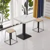 Mesa de negociación engrosada, habitación de hotel en alquiler, restaurante de comida rápida, juego de mesa y sillas para té de burbujas y bocadillos, cafetería, mesa cuadrada pequeña de color pizarra