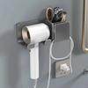 Estante de almacenamiento para secador de pelo, soporte para taladro de inodoro sin perforaciones, soporte para secador de pelo de pared para baño