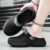Zapatos con agujeros para hombre, verano, exterior, antideslizantes, suela suave, puntera cerrada, pantuflas, sandalias deportivas de playa para hombre, verano, exterior, antiolor