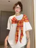 Camiseta de Manga Corta a Cuadros Estilo Retro Americano con Lazo para Hombre Verano Diseño con Sentido Nicho Estilo Holgado Perezoso Top de Media Manga