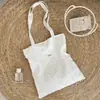 69285 Bolso Tote Blanco con Bordado Hueco Bordado 3D Bolso de Tela de un Solo Hombro Bolso de Mano Estudiante Clase Gran Capacidad