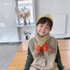 Bufanda de Punto con Bolas de Lana y Cuadrícula Tianzi para Niños, Cálida para Otoño e Invierno, para Niños y Niñas, Estilo Coreano, Conjunto de Bufanda de Moda, Niños de Moda