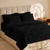 Juego de ropa de cama de cuatro piezas de color sólido cepillado en stock transfronterizo de Amazon, juego de ropa de cama de cuatro piezas de lujo ligero y alta gama