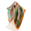 Bufanda Cuadrada Única con Estampado de Flor de Loto, Seda Sintética, Versátil y de Alta Gama, Pañuelo para el Cuello, Pañuelo para la Cabeza, Pañuelo de Seda, Bufanda