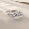 Comércio Exterior Transfronteiriço Novo Anel Borboleta de Zircônia em Prata S925 Moda de Marca Famosa Europeia e Americana Joia de Anel de Casamento Feminino Venda por Atacado