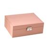 Caja de Joyería de Alta Gama Transfronteriza para Pendientes, Anillos, Collares y Joyería, Caja de Almacenamiento de Joyería Portátil de Doble Capa de Gran Capacidad con Cerradura