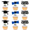 Temporada de Graduación 2026 Adornos para Pastel con Brillo Diploma Birrete de Licenciatura Decoración de Postre Adornos para Vasos de Papel