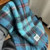 Cachecol Xadrez Vermelho de Natal para Mulheres no Outono e Inverno Estilo Coreano Imitação de Caxemira Luxo Acessível Alta Qualidade Cachecol Xale Quente