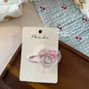 Nuevo aro para el pelo de encaje coreano con bordado de dibujos animados para niños, cuerda para coleta de amor dulce cereza, alta elasticidad, cuerda para la cabeza linda para mujer