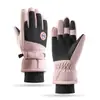 Guantes de Invierno para Hombre para Montar Bicicletas Eléctricas, Cortavientos, Antifrío, Forrados de Felpa, Engrosados, Cálidos, Compatibles con Pantalla Táctil, Guantes de Esquí de Algodón para Mujer