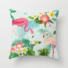 Seleção rigorosa de bons produtos verão algodão e linho Fronha de Flamingo estampa de desenho animado fronha simples almofada de sofá para casa