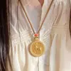 Nuevo colgante del Zodiaco estilo chino hecho de latón, microincrustado con diamantes, cadena para suéter para mujer, estilo nacional, nuevo diseño de moda, único y minimalista