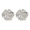Pendientes florales de plata vintage transfronterizos europeos y americanos con un diseño geométrico de alta gama, versátiles para la moda de verano y el uso diario, para mujer