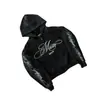 Y2K Europeu e Americano Comércio Exterior Transfronteiriço Manga Longa Pulôver Strass Estampado Y2K Jaqueta Moletom Capuz Solto Moda High Street