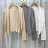 Estilo Delicado e Elegante, Cardigã de Tricô com Borda Enrolada e Proteção Solar, Adequado para Primavera, Verão e Outono, Pode Ser Combinado com uma Pequena Jaqueta Echarpe ou uma Camisa Fina de Ar Condicionado com um Vestido