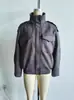 Comercio Exterior Ropa de Mujer 2025 Otoño Nuevo Transfronterizo Estilo Europeo y Americano Moda Casual Cuello Alto Manga Larga Chaqueta con Textura de Gamuza
