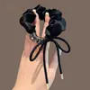 Cinta de Lazo Negro Anillo de Intestino Delgado Exquisita Diadema Brillante con Cabeza de Diamante Moda Cuerda para Moño de Niña Adorno para el Cabello