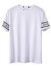 Camiseta 100% Algodón para Hombre Verano Transpirable Delgada Moda Casual Cuello Redondo Blanca Manga Corta Top para Hombre 8112121
