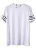 Camiseta de Cuello Redondo para Hombre, Verano Transpirable Delgada Casual Blanca de Manga Corta Top para Hombre 8112121, Sin Planchar, Anti-Arrugas