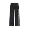 Jeans de Pierna Recta con Parches Irregulares de Estrella para Hombre Diseño de Tendencia High Street Personalidad Sueltos Casuales Pantalones Largos