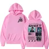 Moletom com Capuz da Capa do Álbum do Rapper Myke Towers Roupas Masculinas e Femininas Hip-Hop Street Retro com Capuz Outono e Inverno