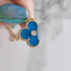 Collar Grande Van Gogh de Nácar Blanco para Mujer, Trébol de Cuatro Hojas, Chapado en Oro de 18K, Versión de Alta Gama, Cadena para Suéter de Nácar Rojo para Mujer, Fabricante