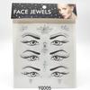 Adhesivos luminosos de acrílico de diamante para ojos, 3 pares, adhesivos para ojos, adhesivos para cejas, adhesivos de diamante para ojos, adhesivos luminosos para la cara, adhesivos de maquillaje para la cara para baile de fiesta
