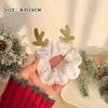 Faixa de Cabelo de Pelúcia com Veado de Natal para Mulheres, Elástico Alto e Corda de Cabelo Durável, Acessórios de Cabelo de Elástico de Boneca Fofa