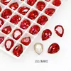 Rhinestones para Uñas Dongzhou Crystal Light Color Rojo Rosa con Base Puntiaguda, Corazón Inclinado, Brillo Deslumbrante, Decoraciones para Uñas de Corazón de Cristal K9 Color Durazno, Corazón Inclinado Rectangular