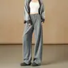 Calça de Lã com Perna Curva2026 Outono/Inverno Calça Emagrecedora de Corte Estreito para Figuras Baixas, Calça Casual de Corte Reto Ampla