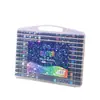 Plumón acrílico de doble punta con glitter transfronterizo, bolígrafo de acuarela para arte de punta suave de doble color, plumón fluorescente glit