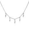 Collar con borlas y relámpagos de diamantes de plata S925 para mujer, cadena de clavícula de moda popular europea y americana, temperamento exquisito, cadena de suéter que combina con todo.