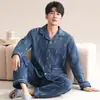 Pijama para Hombre Otoño e Invierno Engrosado Manga Larga Estilo Coreano Acolchado Invierno Algodón de Aire Sándwich Ropa para el Hogar